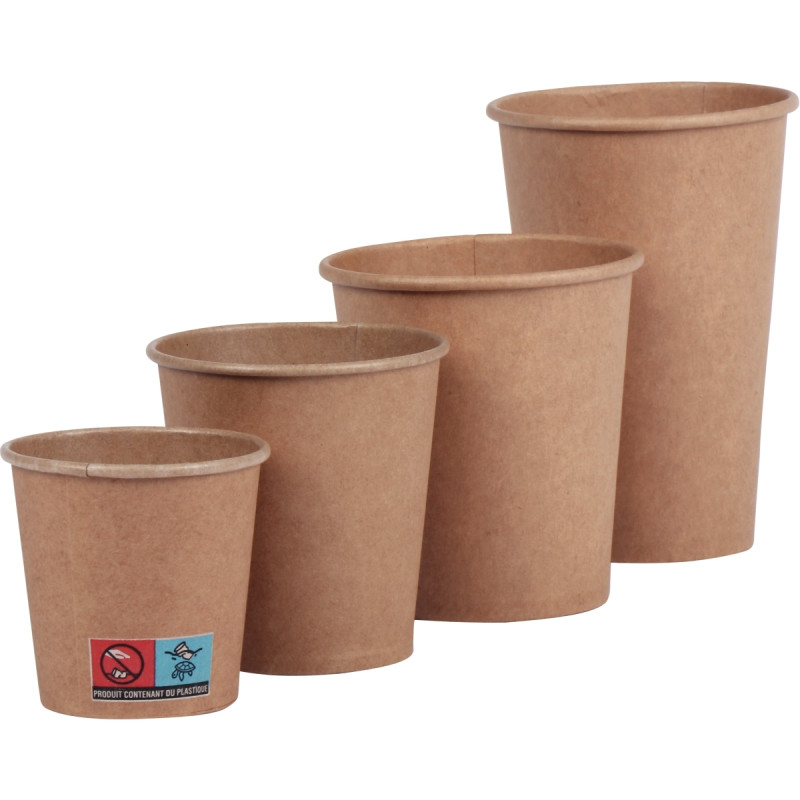 Sac de 50 gobelets en carton kraft 20cl