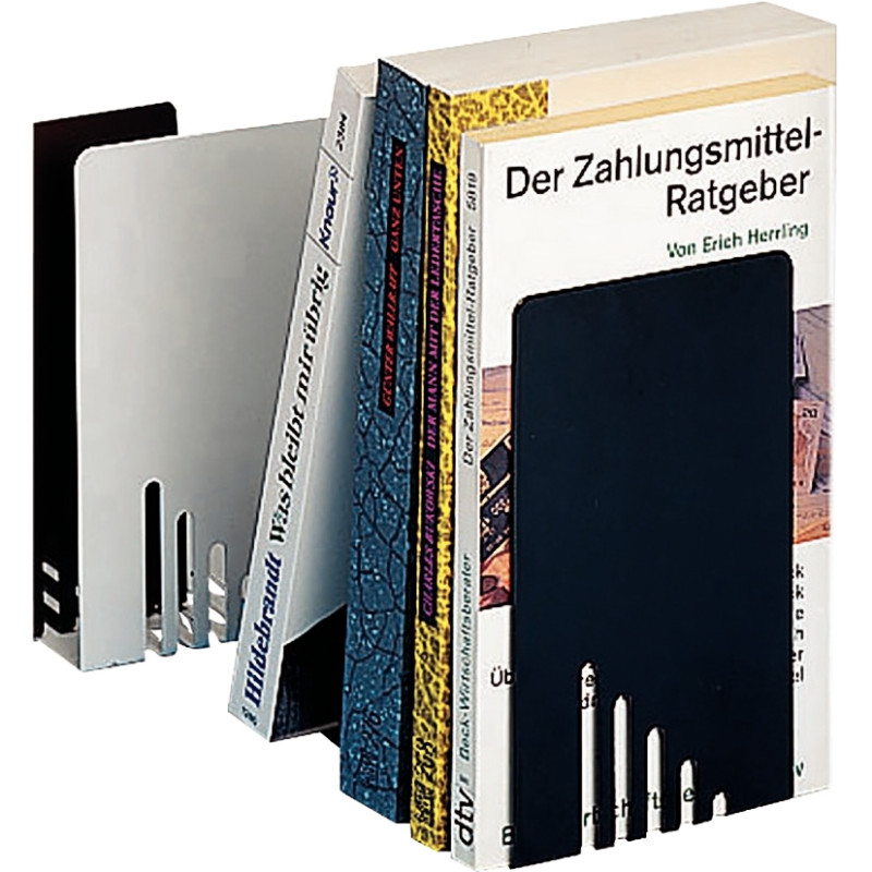 Lot de 2 serre-livres en métal noir