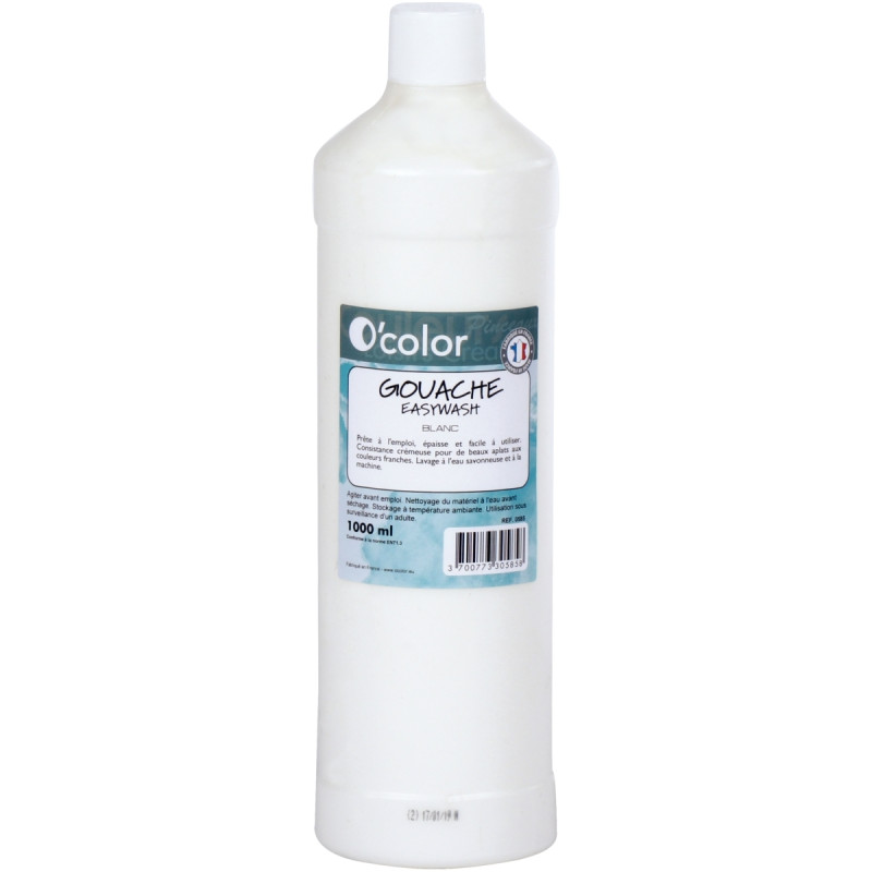 Flacon 1 L de gouache liquide économique O'COLOR coloris blanc