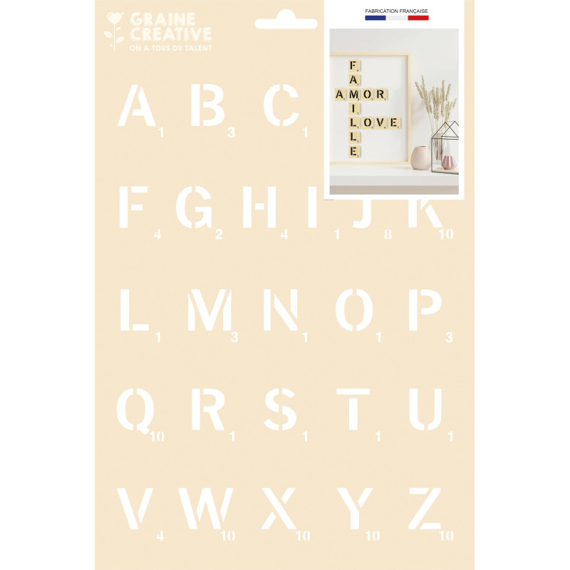 Pochoir A4 - Alphabet jeu
