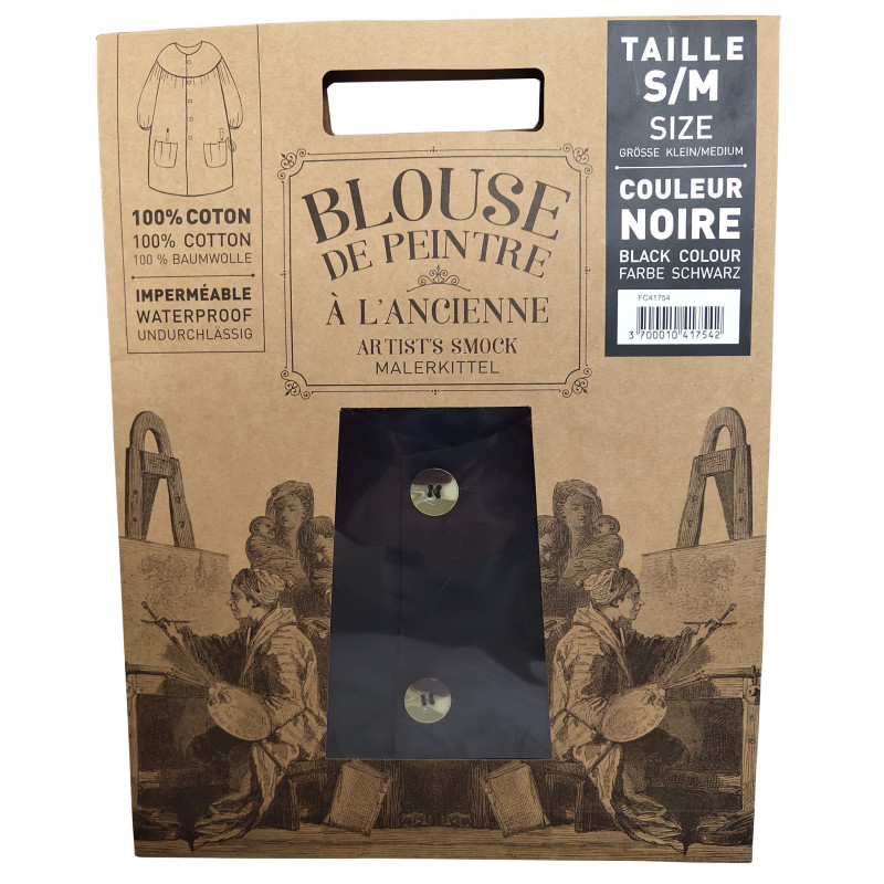 Blouse de peintre homme Corot noire (Taille L-XL) - Modèle homme