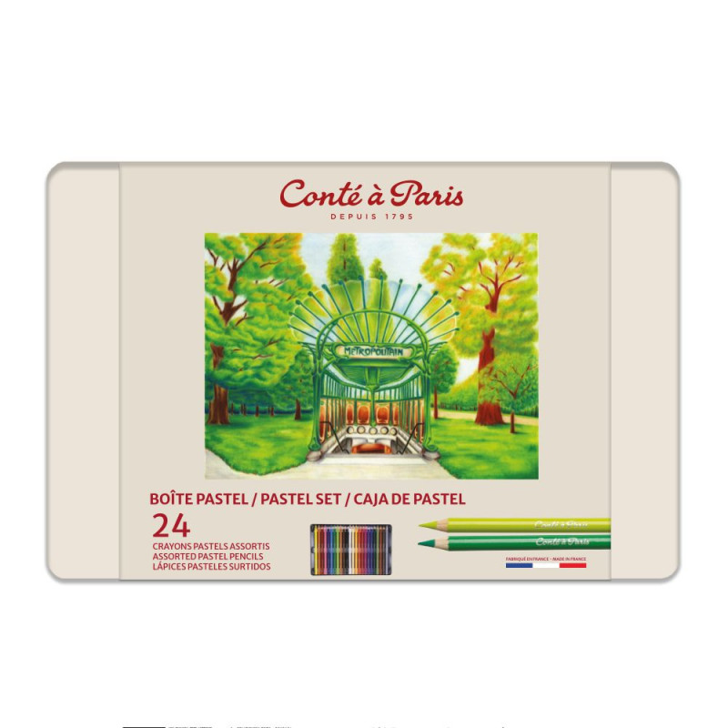 Boîte de 24 crayons pastels