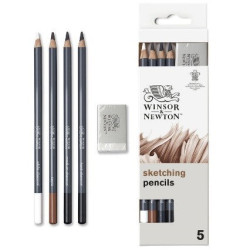 Winsor & Newton Boîte de 4 crayons esquisse + gomme