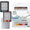 Boîte métal de 24 crayons couleurs aquarellables