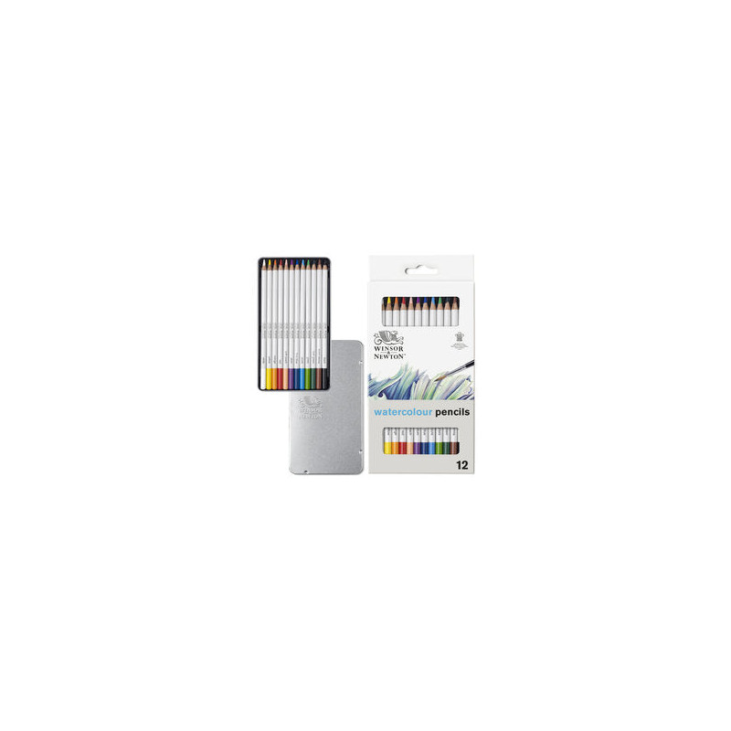 Boîte métal de 12 crayons couleurs aquarellables