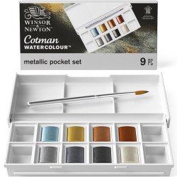Peinture aquarelle Cotman Winsor & Newton 8 1/2 godets "Couleurs Métal