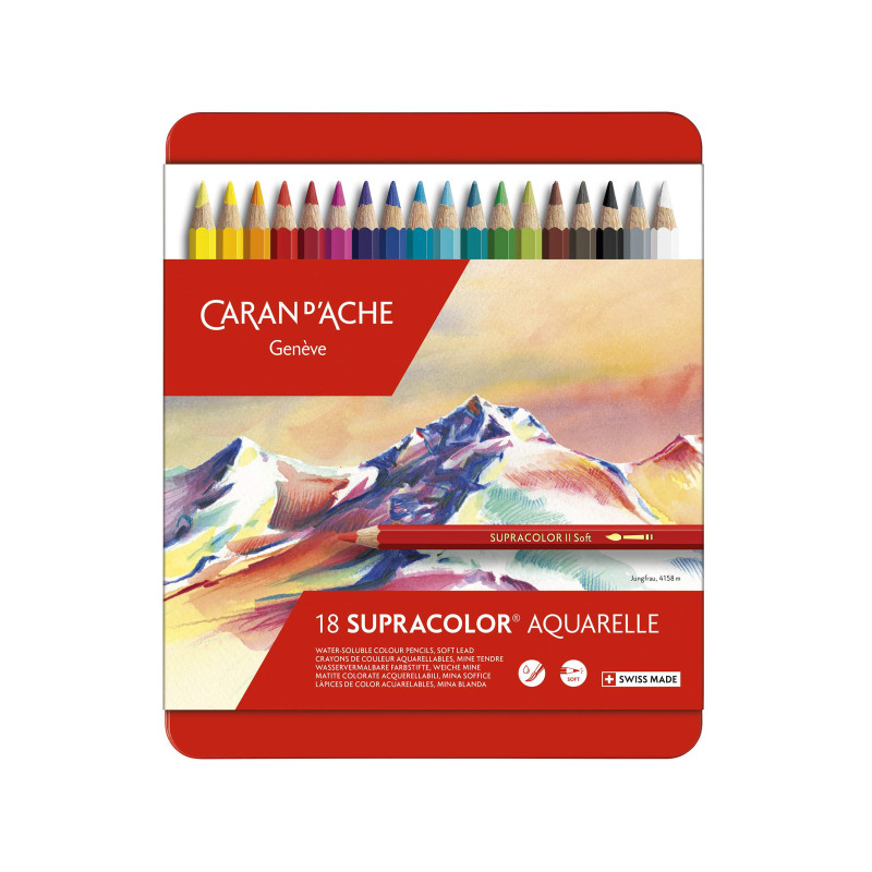 Boîte de 18 crayons aquarellable Supracolor