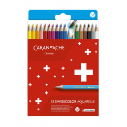 Boîte carton de 18 crayons aquarellables Swisscolor