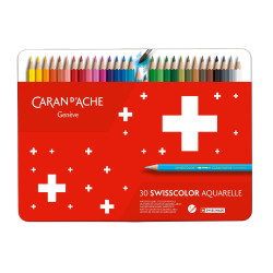 Boite métal de 30 crayons aquarelle Swisscolor