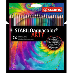 Pochette de 24 crayons de couleurs Stabilo Aquacolor ARTY