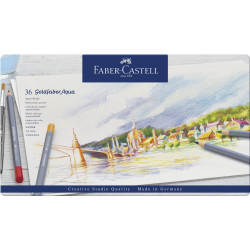 Boîte métal de 36 crayons de couleurs aquarellables Goldfaber Aqua