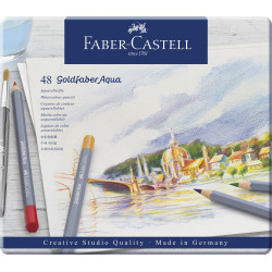 Boîte métal de 48 crayons de couleurs aquarellables Goldfaber Aqua