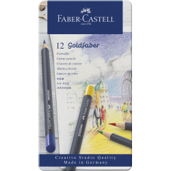 Boîte métal de 12 crayons de couleur Goldfaber