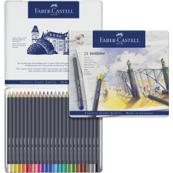 Boîte métal de 24 crayons de couleur Goldfaber
