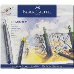 Boîte métal de 48 crayons de couleur Goldfaber