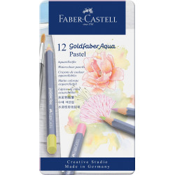 Boîte de 12 crayons couleurs pastels assorties Goldfaber Aqua - Faber-