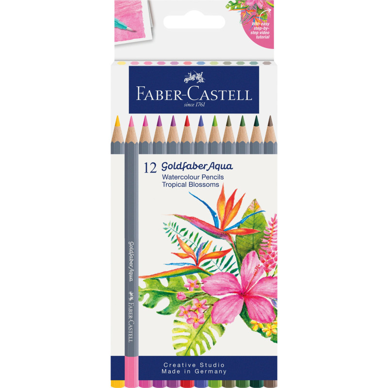 Boîte de 12 crayons Goldfaber Aqua - Tropical Blossoms - Faber-Castell