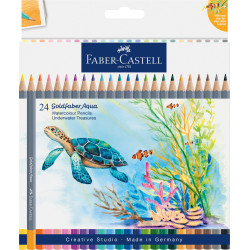 Boîte de 24 crayons Goldfaber Aqua - Underwater Treasures - Faber-Cast
