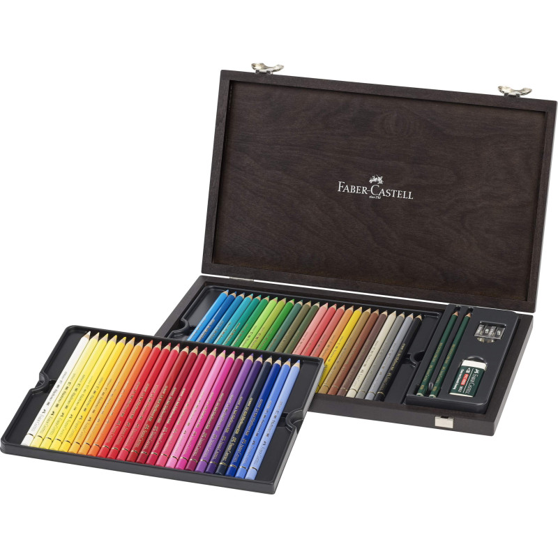Coffret en bois de 48 crayons Polychromos