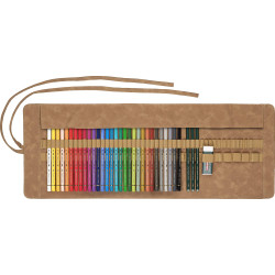 Trousse à crayon effet daim + 30 crayons Polychromos + 3 graphites
