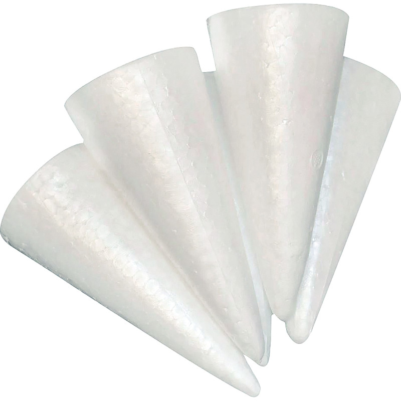 Lot de 25 cônes en styropor, hauteur 14,5 cm, diamètre 6 cm