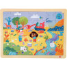 Lot de 4 puzzles en bois 24/35 pièces, sauvons la planète