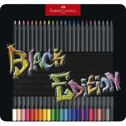 Boîte métal de 24 Crayons de couleurs Black Edition