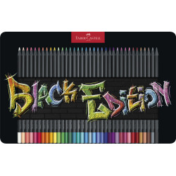 Boîte métal de 36 Crayons de couleurs Black Edition