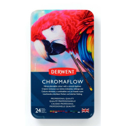 Boîte métal 24 crayons de couleurs Chromaflow
