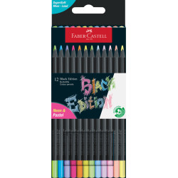 Boîte de 12 crayons de couleurs Black Edition Neon & Pastel