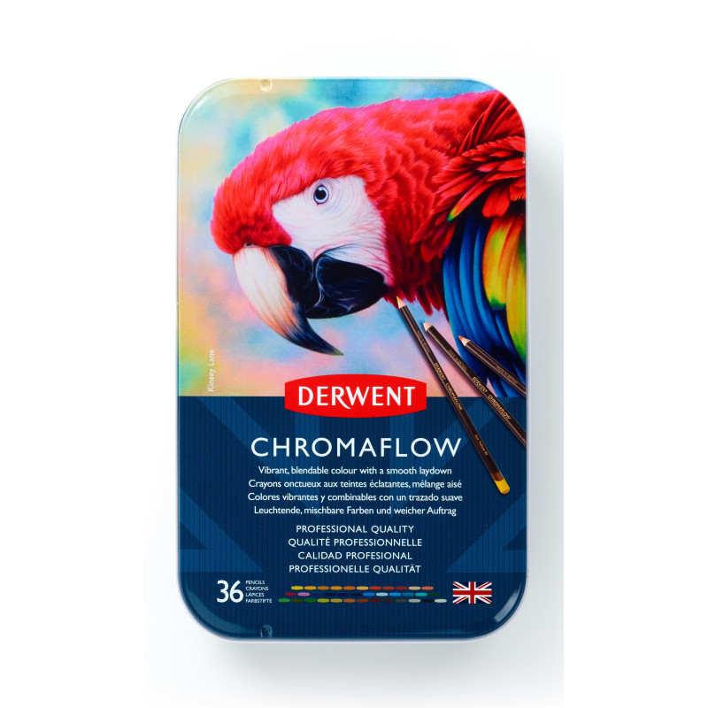 Boîte métal 36 crayons de couleurs Chromaflow