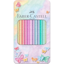Boîte métal de 12 crayons couleurs pastel Sparkle