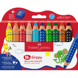 Set de 10 crayons Grippy avec taille-crayon