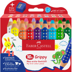 Set de 16 crayons Grippy avec taille-crayon
