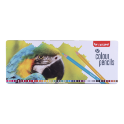 Boîte métal 45 crayons de couleurs Perroquet assorties