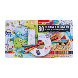 Boîte métal de 60 crayons de couleurs BRUYNZEEL