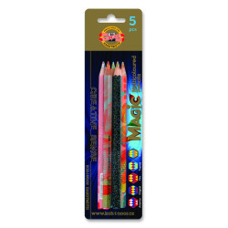 Blister 5 crayons magic 12 mm - Couleurs assorties