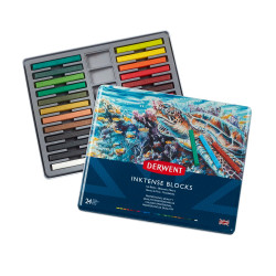 Boîte 24 craies aquarellables Inktense blocks