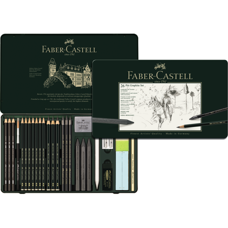 Grand Set 26 crayons fusains PITT Graphite