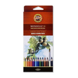 Boîte carton de 24 crayons aquarellables Mondeluz