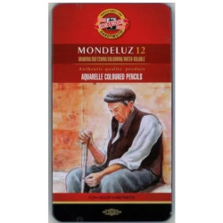 Boîte métal de 12 crayons aquarellables Mondeluz