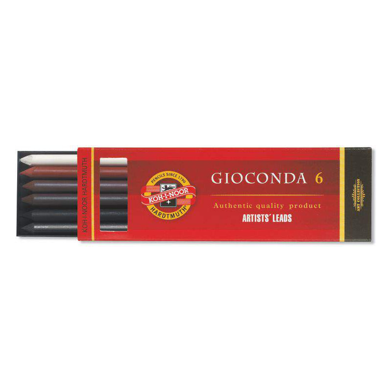 Boîte de 6 mines Gioconda assorties teintes "Beaux-Arts" diam 5.6 mm