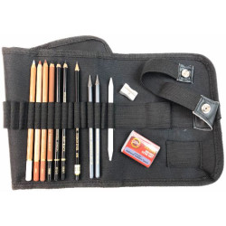 Trousse crayons + accessoires (12 pièces)