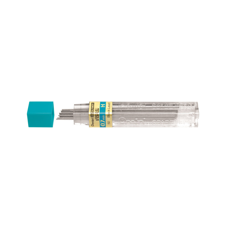Etui de 12 mines graphite Hi-polymer SUPER diamètre 0,7 mm. H