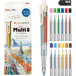 Set porte-mines Art Multi 8 couleurs (12 recharges + Taille-mine)