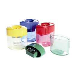Taille-crayon plastique avec réservoir Diam 7.5/10mm double trou