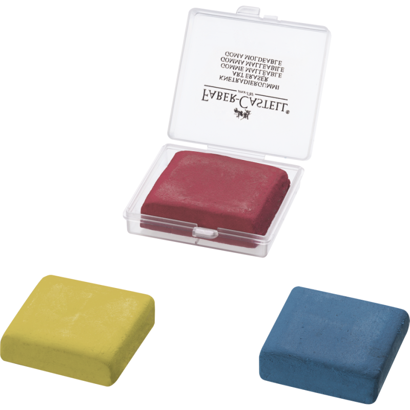 Gomme mie de pain - gomme jaune, rouge et bleu