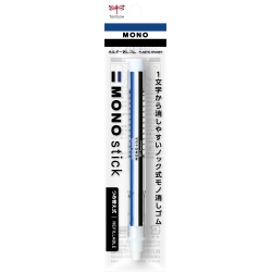 Stylo-gomme Mono Stick D6,7mm - Tricolore : Bleu, blanc et noir