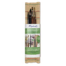 Pincelier Bambou 4 pinceaux aquarelle & 1 crayon monolith