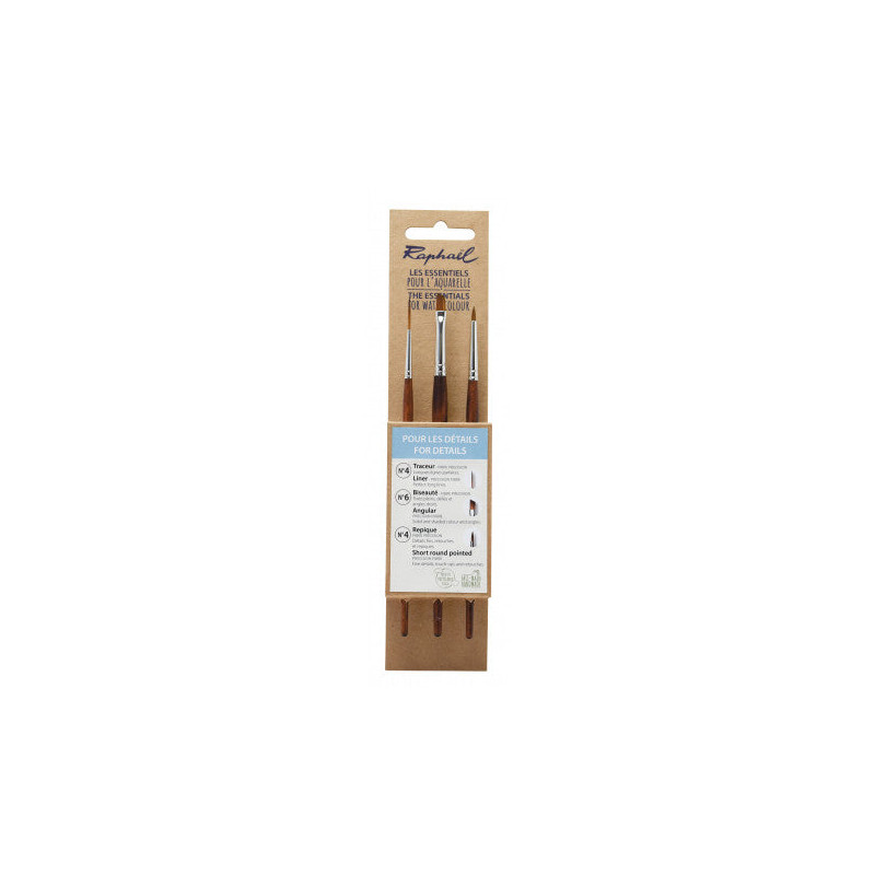 Set de 3 pinceaux aquarelle pour les détails